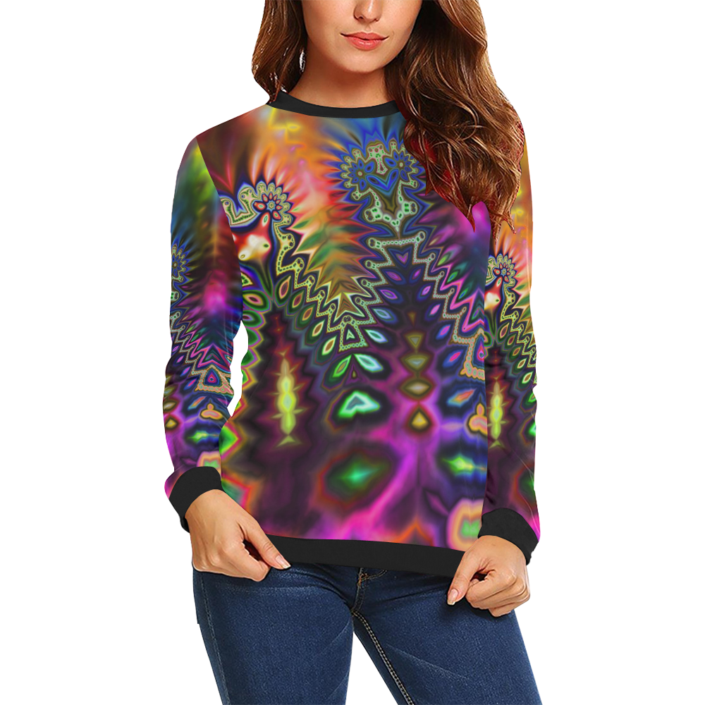 Melting Plasmosis All Over Print Crewneck Sweatshirt for Women (Model H18)