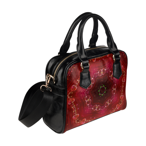 Love and Romance Glittering Ruby and Diamond Heart Shoulder Handbag (Model 1634)
