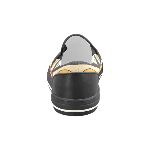 Geo Aztec Bull Tribal Slip-on Canvas Shoes for Kid (Model 019)