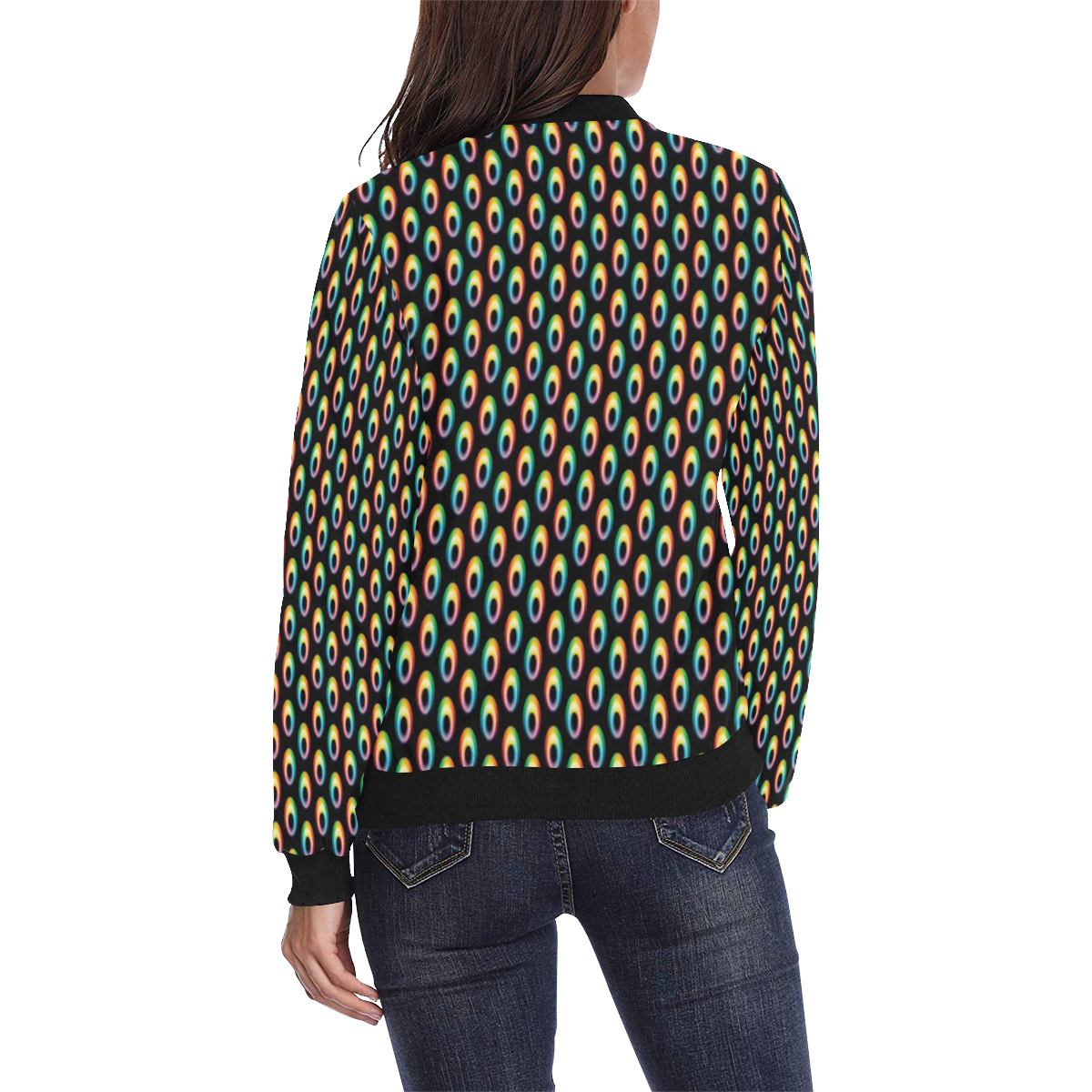 graphic circles All Over Print Bomber Jacket for Women (Model H36)
