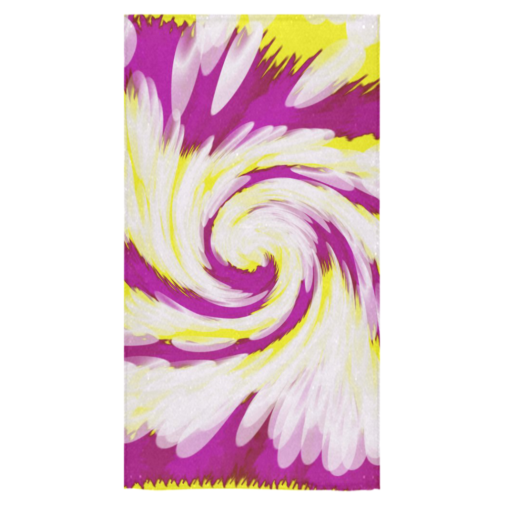 Pink Yellow Tie Dye Swirl Abstract Bath Towel 30"x56"