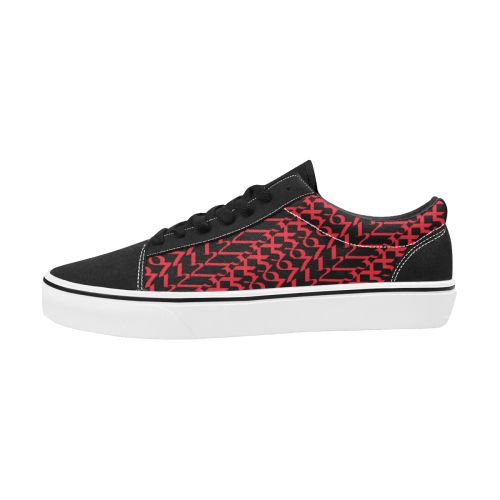 NUMBERS Collection 1234567 Red/Black Men's Low Top Skateboarding Shoes (Model E001-2)