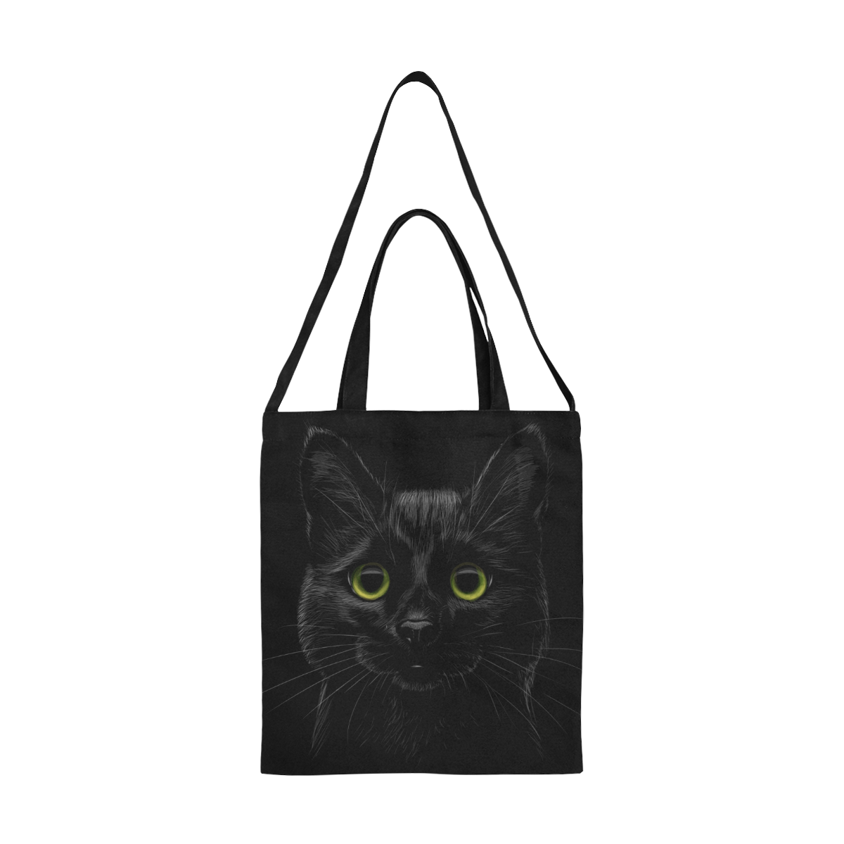 Black Cat All Over Print Canvas Tote Bag/Medium (Model 1698)