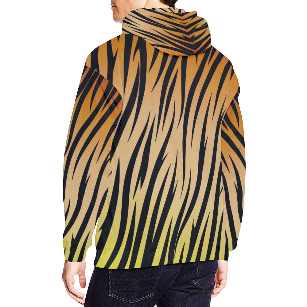 Tiger All Over Print Hoodie for Men (USA Size) (Model H13)