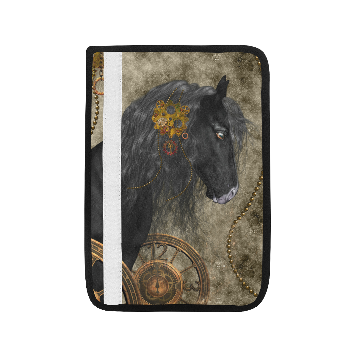 Beautiful wild horse with steampunk elements Car Seat Belt Cover 7''x10''