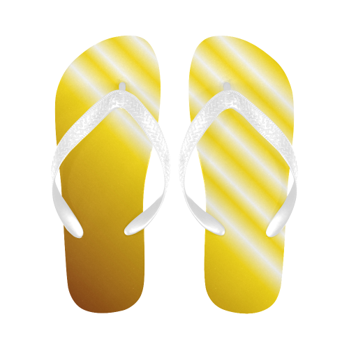Yellow Sunbeams Stripes Flip Flops for Men/Women (Model 040)