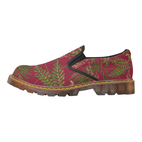fern red Martin Women's Slip-On Loafer/Large Size (Model 12031)