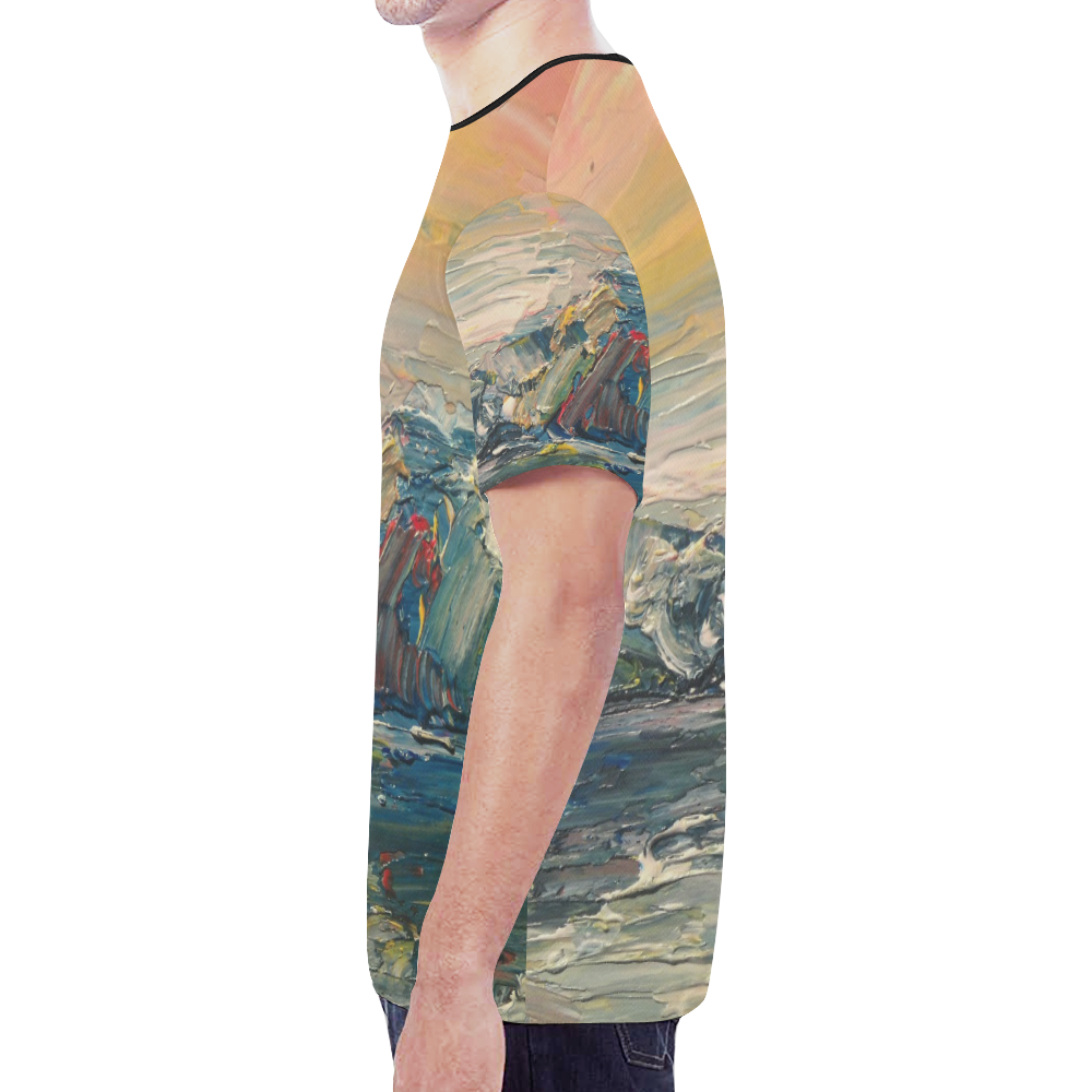 Mountains painting New All Over Print T-shirt for Men (Model T45)