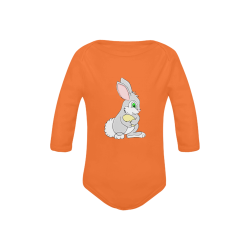 Easter Bunny Orange Baby Powder Organic Long Sleeve One Piece (Model T27)