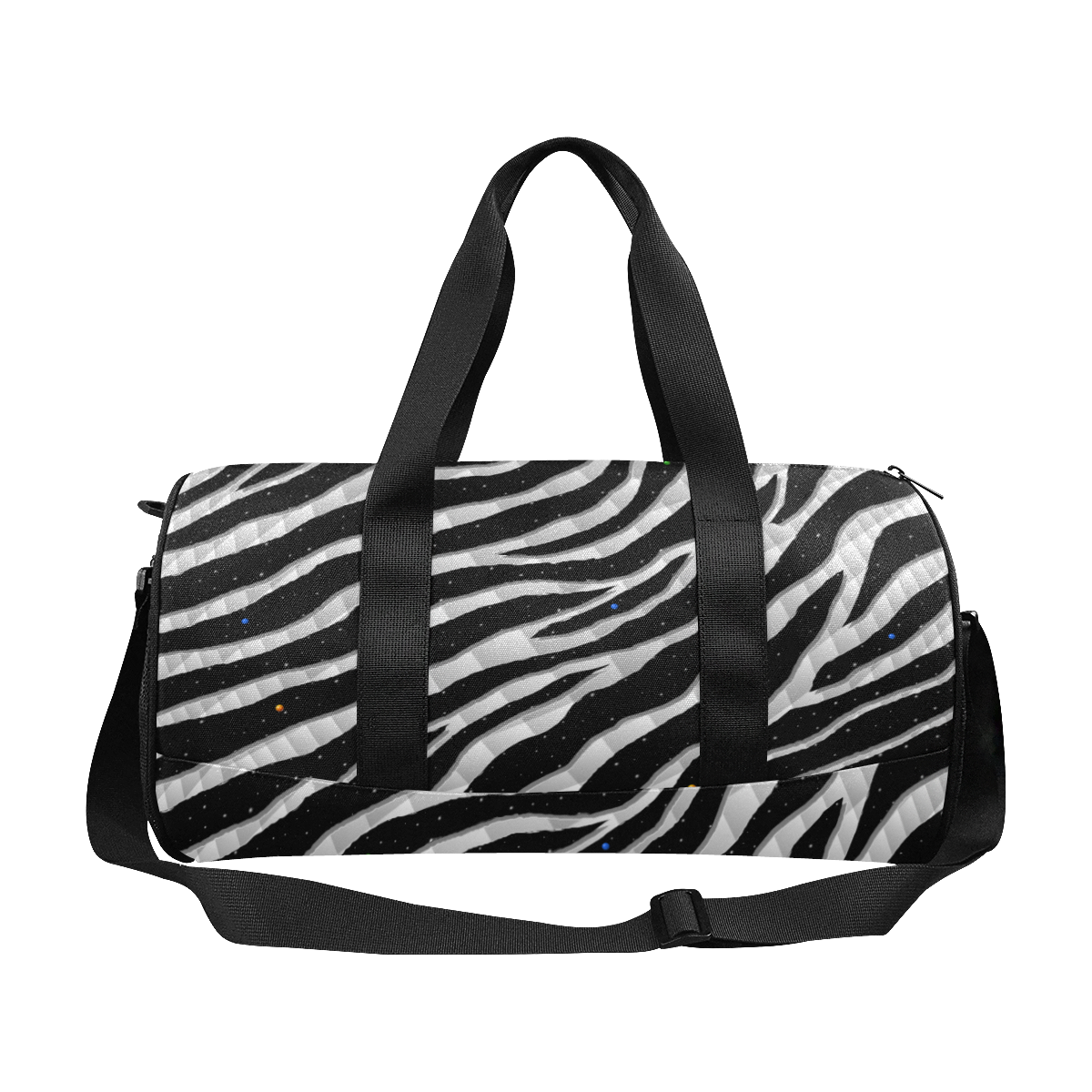 Ripped SpaceTime Stripes - White Duffle Bag (Model 1679)