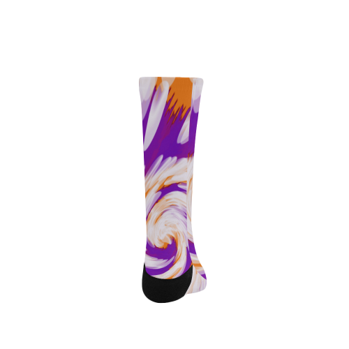 Purple Orange Tie Dye Swirl Abstract Women's Custom Socks