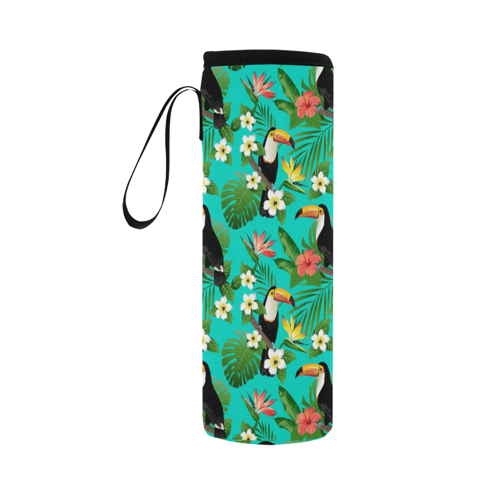 Tropical Summer Toucan Pattern Neoprene Water Bottle Pouch/Large