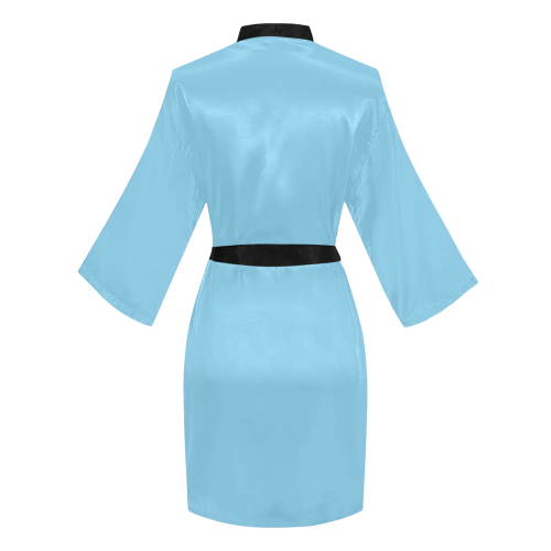 color baby blue Long Sleeve Kimono Robe