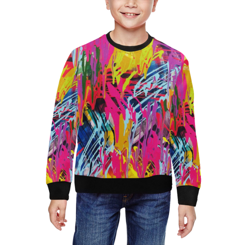 Wondering All Over Print Crewneck Sweatshirt for Kids (Model H29)