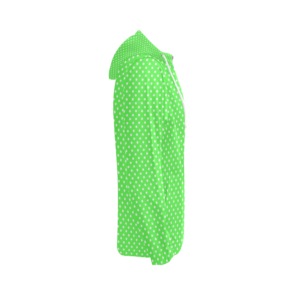 Eucalyptus green polka dots All Over Print Full Zip Hoodie for Women (Model H14)