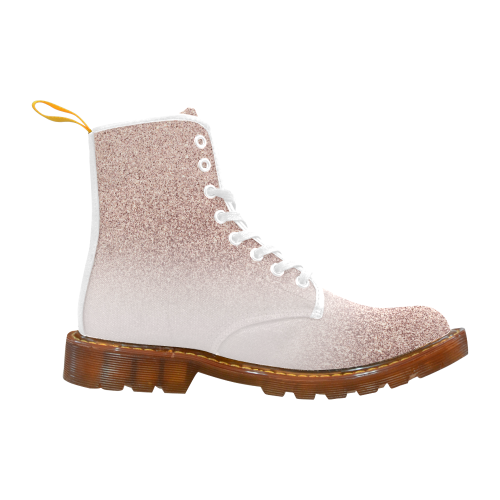 Rose Gold Glitter Ombre Pink White Martin Boots For Women Model 1203H