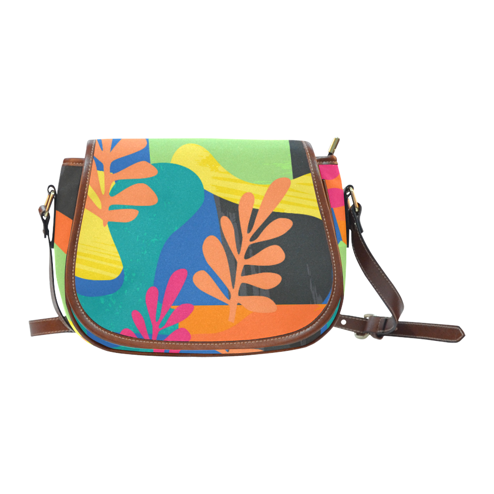 Abstract Nature Pattern Saddle Bag/Small (Model 1649) Full Customization