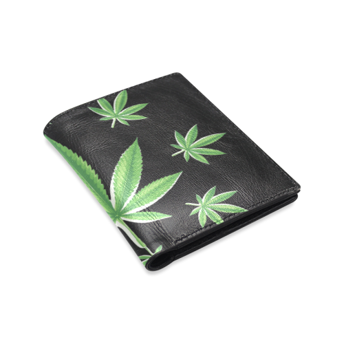 Cannabis Men's Leather Wallet (Model 1612)