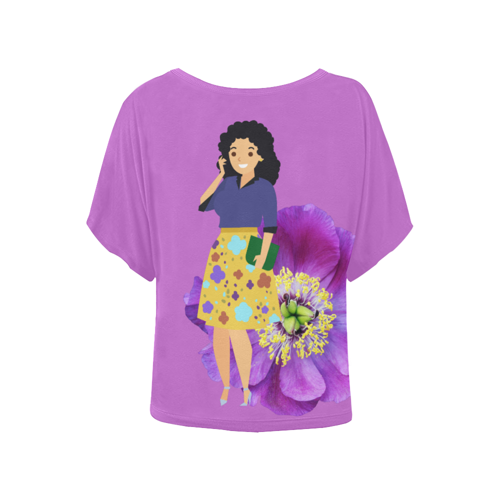 Fairlings Delight's Curvy is Beautiful Collection- Your Body Your Rules 53086a2 Women's Batwing-Sleeved Blouse T shirt (Model T44)