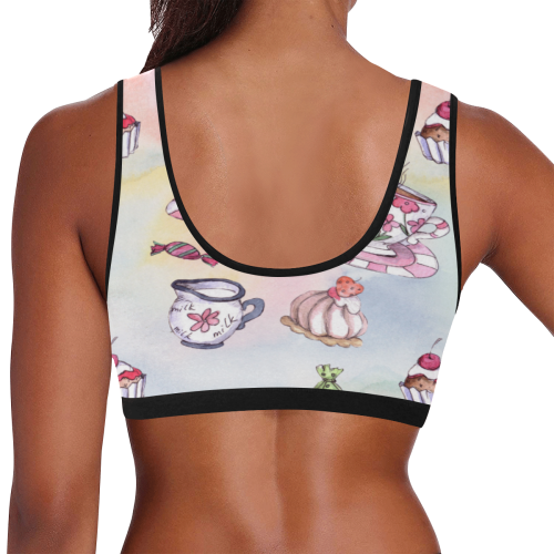 Coffee and sweeets Women's All Over Print Sports Bra (Model T52)