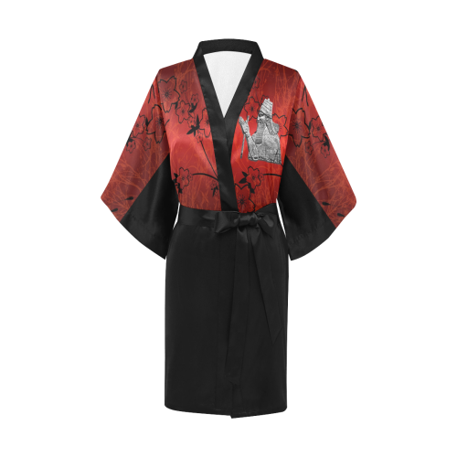 Elegant Burgundy Kimono Robe