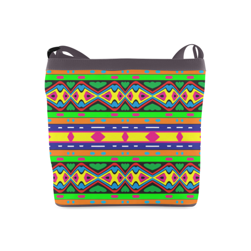 Distorted colorful shapes and stripes Crossbody Bags (Model 1613)