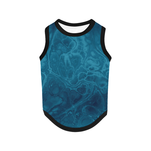 Fractal Batik ART - Hippie Blue Colors All Over Print Pet Tank Top