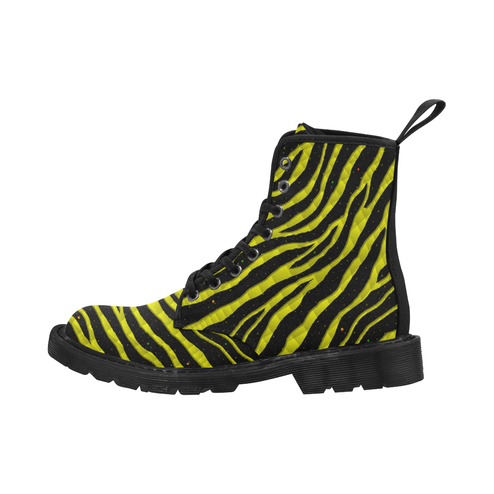 Ripped SpaceTime Stripes - Yellow Martin Boots for Men (Black) (Model 1203H)