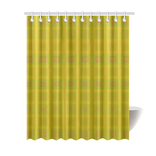 Golden reddish multicolored multiple squares Shower Curtain 69"x84"