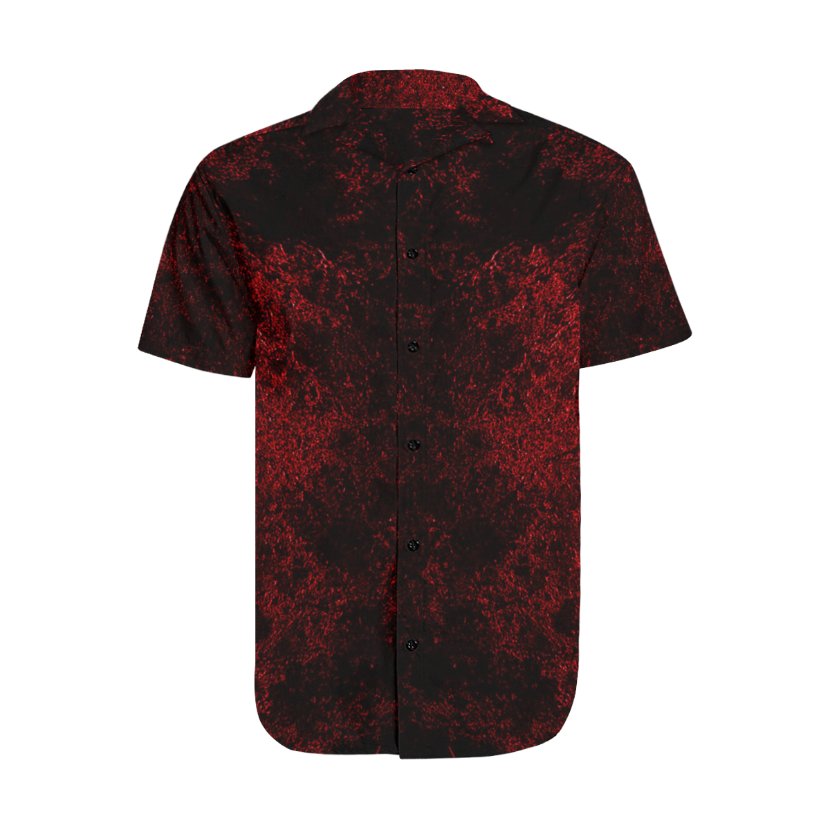 Gothic O-Negative Vampire Satin Dress Shirt Men's Short Sleeve Shirt with Lapel Collar (Model T54)