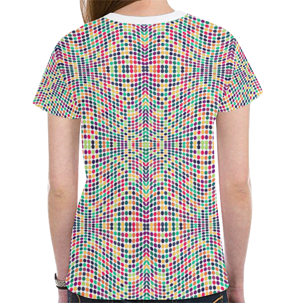 dots large New All Over Print T-shirt for Women (Model T45)