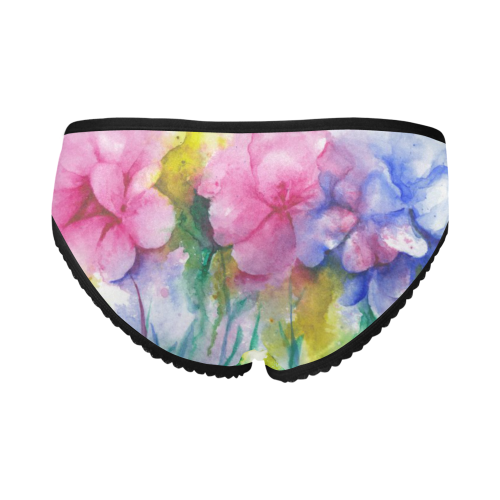 Tropical Flowers, Bold Floral Watercolor Women's All Over Print Girl Briefs (Model L14)