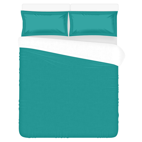 color dark cyan 3-Piece Bedding Set