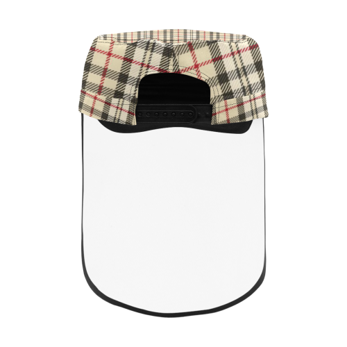 STRIPES LIGHT BROWN Military Style Cap (Detachable Face Shield)