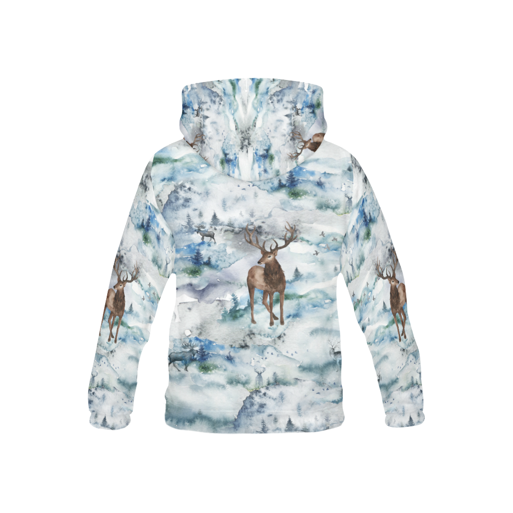 Oh My Deer All Over Print Hoodie for Kid (USA Size) (Model H13)
