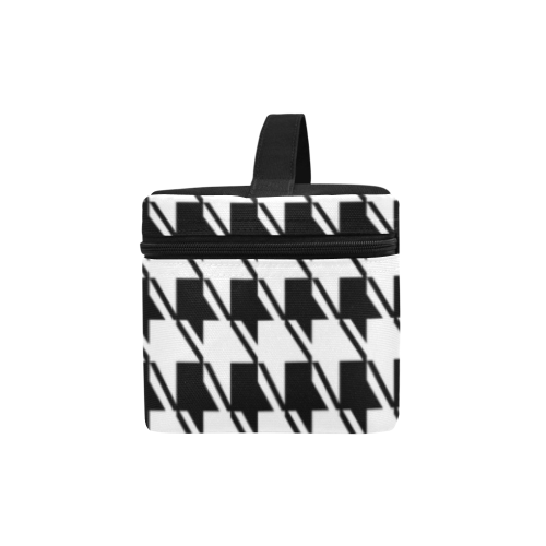 Black White Houndstooth Cosmetic Bag/Large (Model 1658)