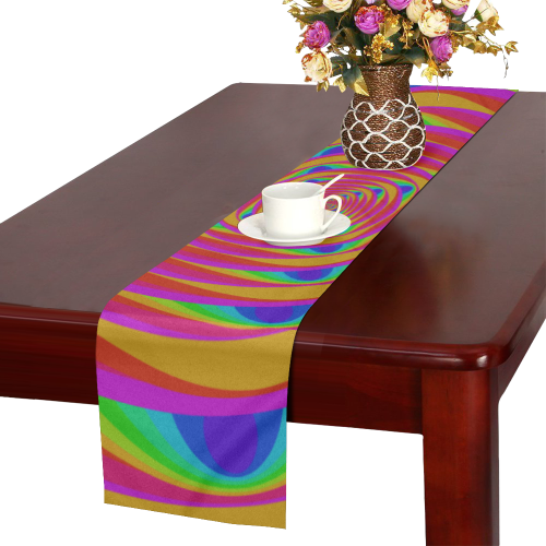 Vortex rainbow Table Runner 14x72 inch