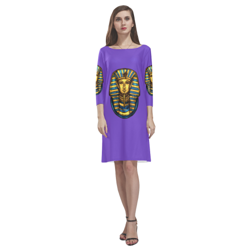 fvestido suelto de mujer diseño egipto Rhea Loose Round Neck Dress(Model D22)