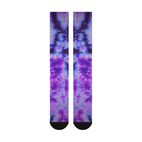 tie dye in blue and purple Over-The-Calf Socks