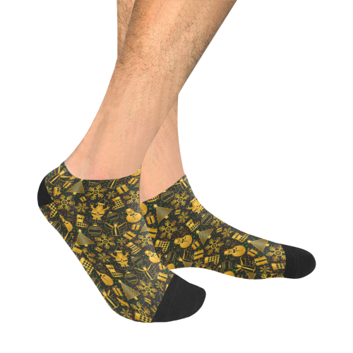 Golden Christmas Icons Men's Ankle Socks
