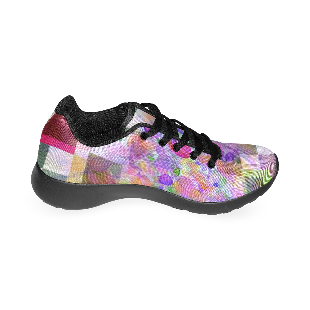 Foliage Patchwork #10 Pink by Jera Nour Women's Running Shoes/Large Size (Model 020)