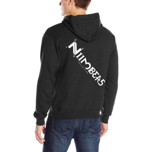 NUMBERS Collection LOGO Black/White Men's Classic Hoodie (Model H17)