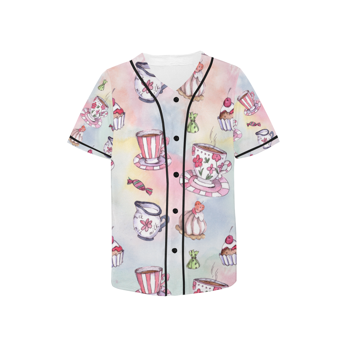 Coffee and sweeets All Over Print Baseball Jersey for Kids (Model T50)