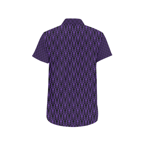 Gothic style Purple & Black Skulls Men's All Over Print Short Sleeve Shirt/Large Size (Model T53)