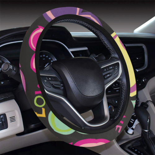 Cute Hearts Steering Wheel Cover with Elastic Edge