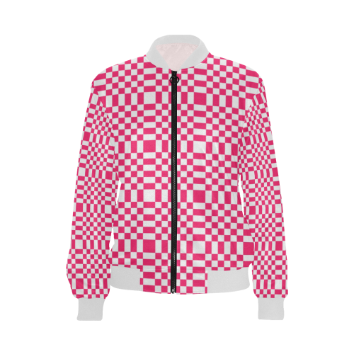 CHECKERBOARD 427 All Over Print Bomber Jacket for Women (Model H36)