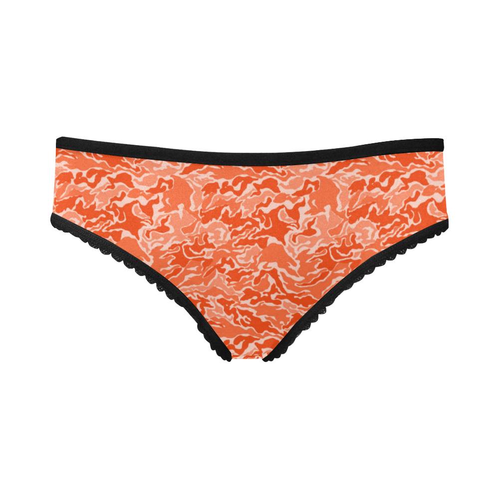 Orange Camouflage Pattern Women's All Over Print Girl Briefs (Model L14)