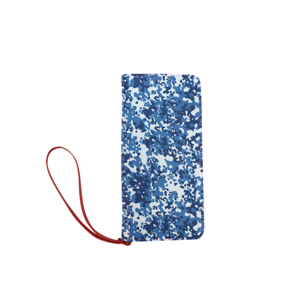 Digital Blue Camouflage Women's Clutch Wallet (Model 1637)
