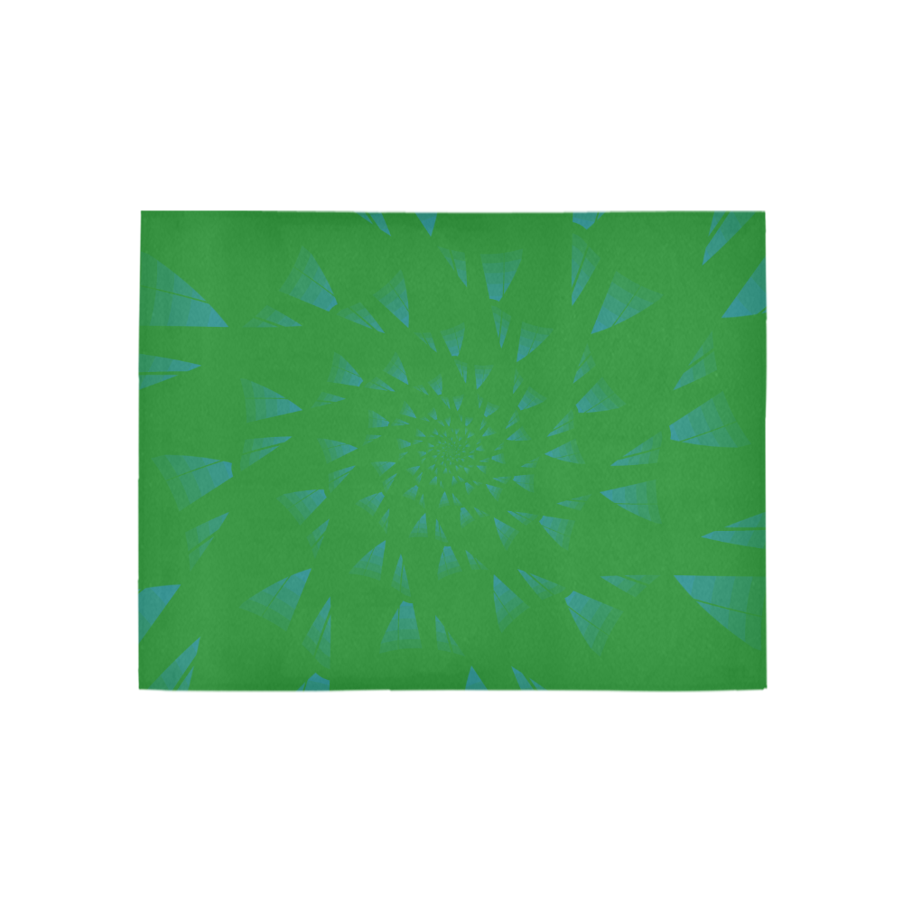 Blue traces on green Area Rug 5'3''x4'