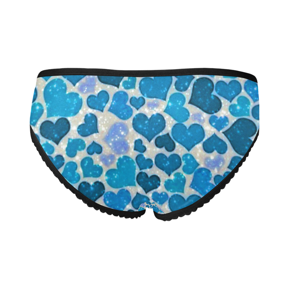 sparkling hearts, teal by JamColors Women's All Over Print Girl Briefs (Model L14)